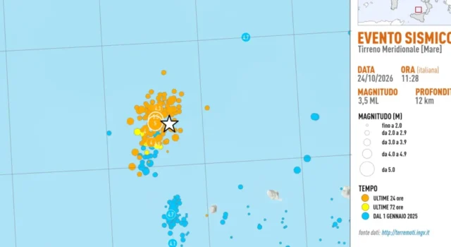 Terremoto nel Tirreno meridionale, oltre 150 scosse al largo delle Eolie: quattro eventi sopra magnitudo 4